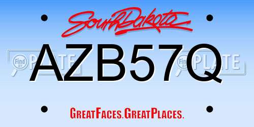 AZB57Q South Dakota License Plate