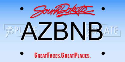 AZBNB South Dakota License Plate
