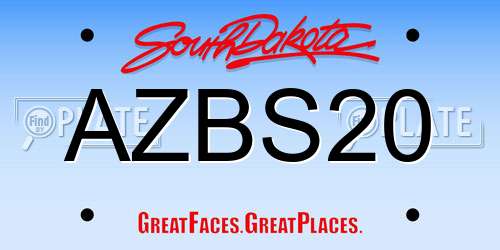 AZBS20 South Dakota License Plate