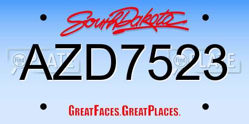 AZD7523 South Dakota License Plate