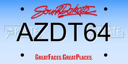 AZDT64 South Dakota License Plate