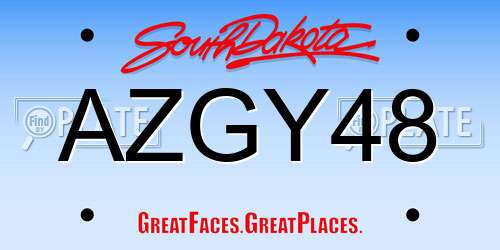 AZGY48 South Dakota License Plate