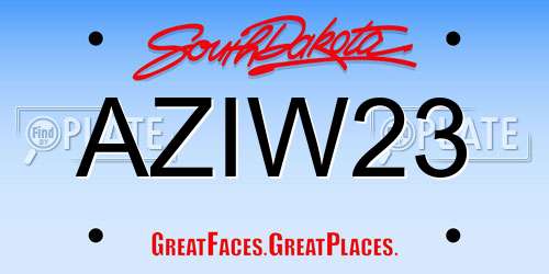 AZIW23 South Dakota License Plate