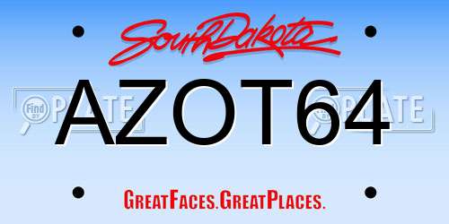 AZOT64 South Dakota License Plate