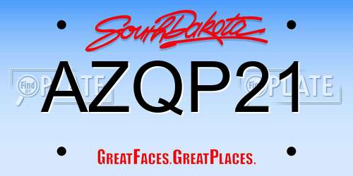 AZQP21 South Dakota License Plate