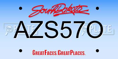 AZS57O South Dakota License Plate