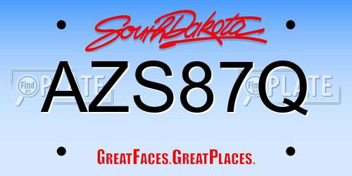 AZS87Q South Dakota License Plate