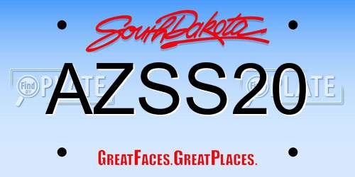 AZSS20 South Dakota License Plate