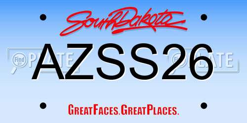 AZSS26 South Dakota License Plate