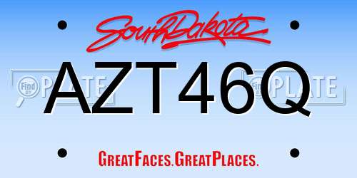 AZT46Q South Dakota License Plate