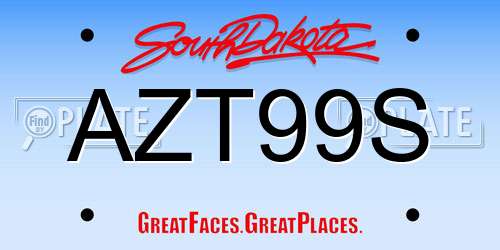 AZT99S South Dakota License Plate
