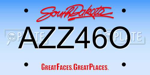 AZZ46O South Dakota License Plate