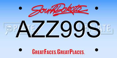 AZZ99S South Dakota License Plate