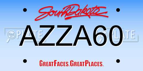 AZZA60 South Dakota License Plate