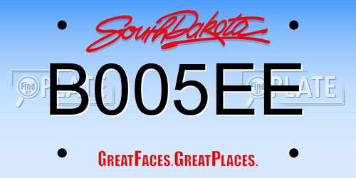 B005EE South Dakota License Plate