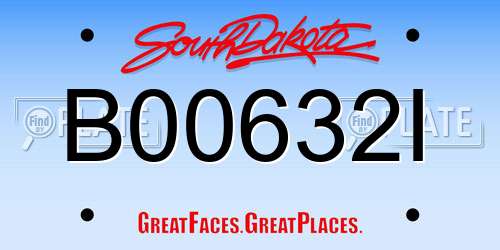 B00632I South Dakota License Plate
