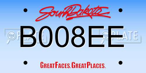B008EE South Dakota License Plate