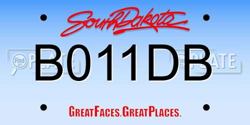 B011DB South Dakota License Plate
