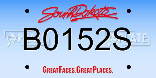 B0152S South Dakota License Plate