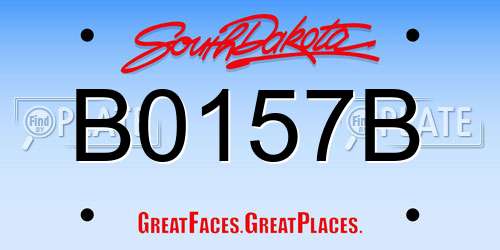 B0157B South Dakota License Plate
