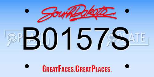 B0157S South Dakota License Plate