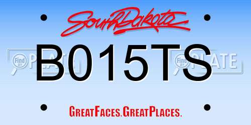 B015TS South Dakota License Plate