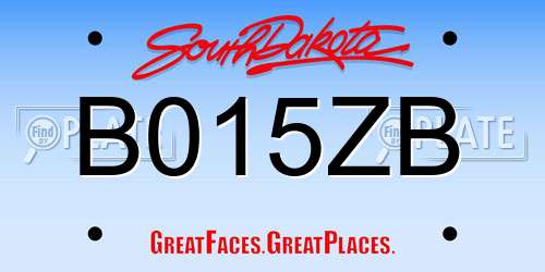B015ZB South Dakota License Plate