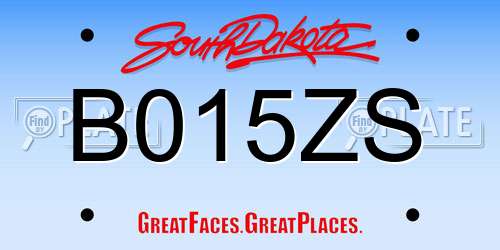 B015ZS South Dakota License Plate