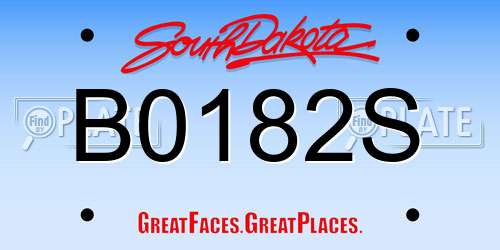 B0182S South Dakota License Plate