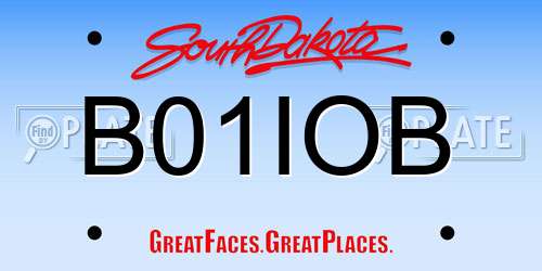 B01IOB South Dakota License Plate