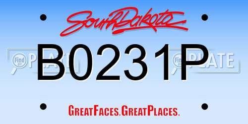 B0231P South Dakota License Plate