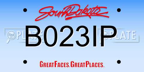 B023IP South Dakota License Plate