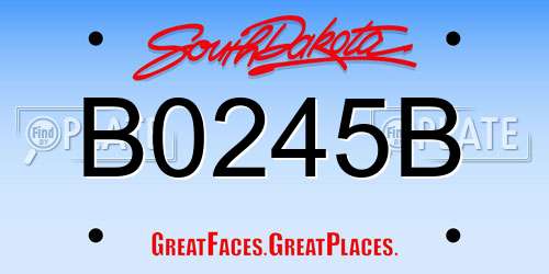 B0245B South Dakota License Plate