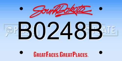 B0248B South Dakota License Plate