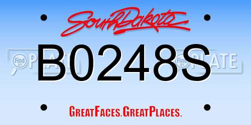 B0248S South Dakota License Plate