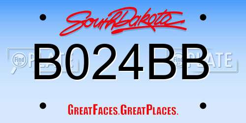 B024BB South Dakota License Plate