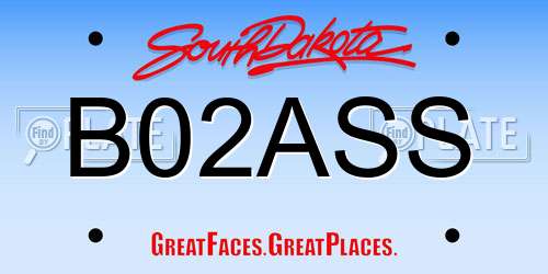 B02ASS South Dakota License Plate