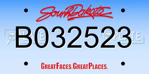B032523 South Dakota License Plate