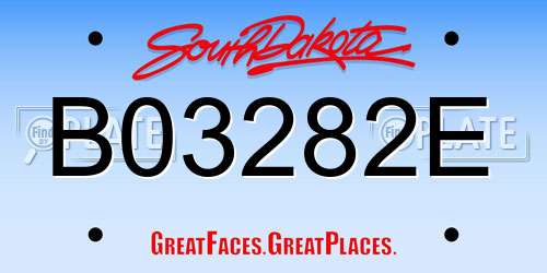 B03282E South Dakota License Plate