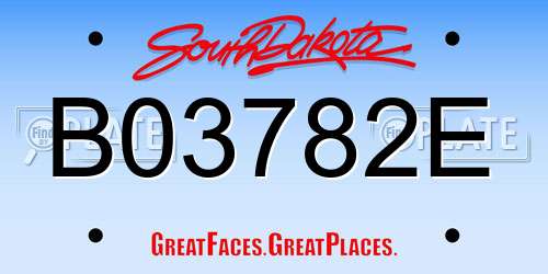 B03782E South Dakota License Plate