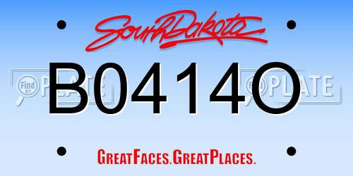 B0414O South Dakota License Plate