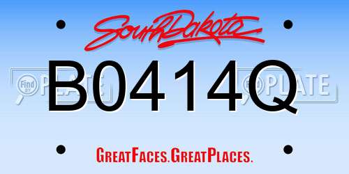 B0414Q South Dakota License Plate