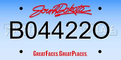 B04422O South Dakota License Plate