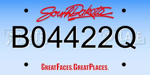 B04422Q South Dakota License Plate