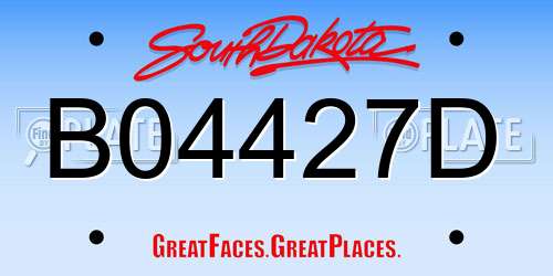 B04427D South Dakota License Plate