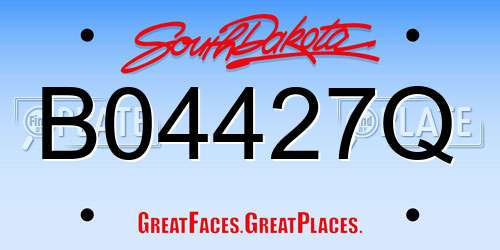 B04427Q South Dakota License Plate