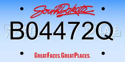 B04472Q South Dakota License Plate