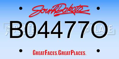 B04477O South Dakota License Plate