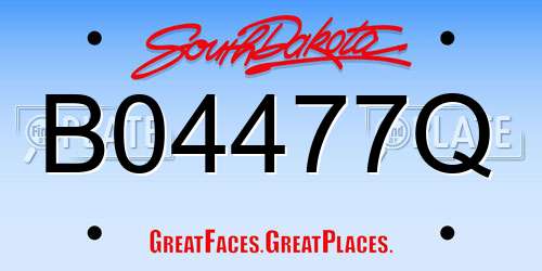 B04477Q South Dakota License Plate