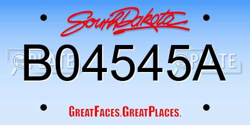 B04545A South Dakota License Plate